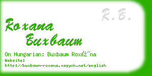 roxana buxbaum business card